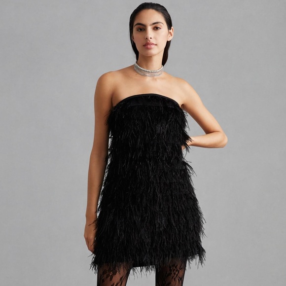 Vineet Bahl Of A Faux Feather Mini Dress